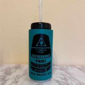 Teal Southernmost Point Tumbler with Straw